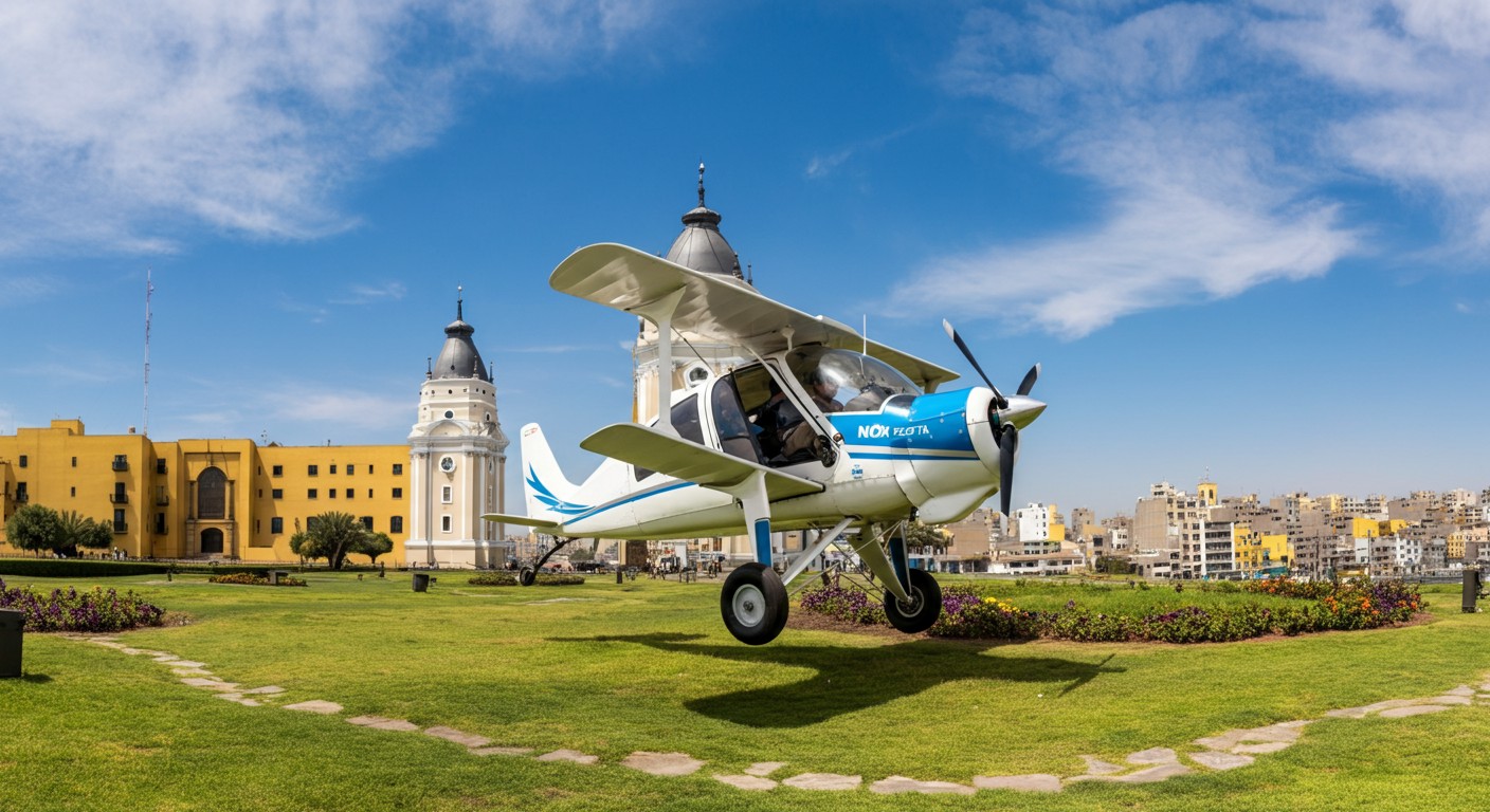 Small Airplane Flight Over Lima