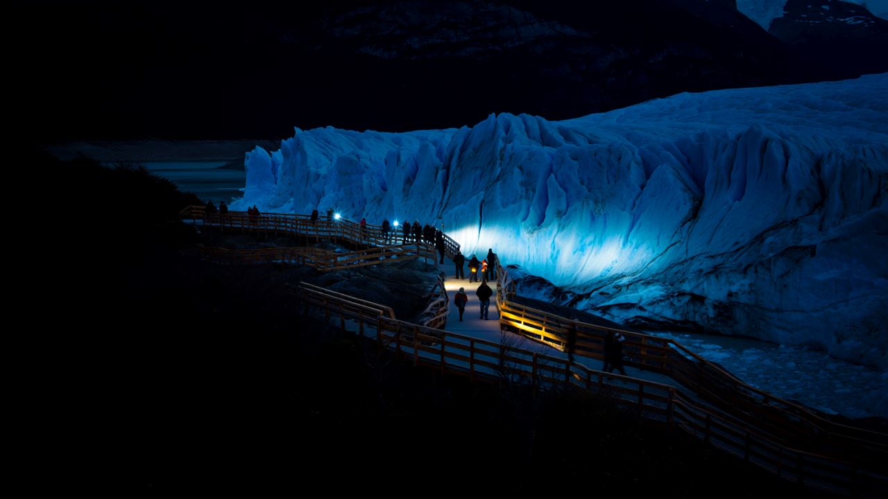 Perito Moreno Glacier With A Full Moon (1)
