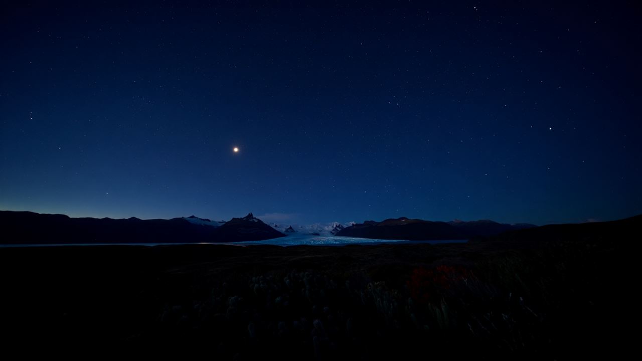 Perito Moreno Glacier With A Full Moon (2)